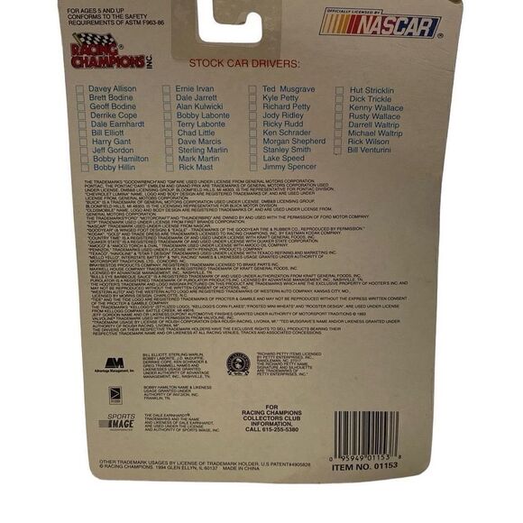 1994 Rusty Wallace NASCAR StockCar with Collectors Card and Display Stand NOS - Picture 5 of 5